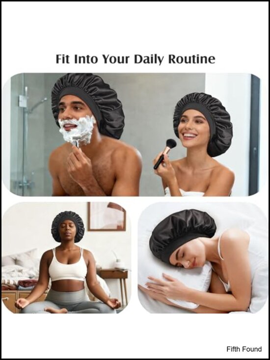 Double Layer Mulberry Silk Bonnet Sleeping Adjustable Non-Slip main image 4